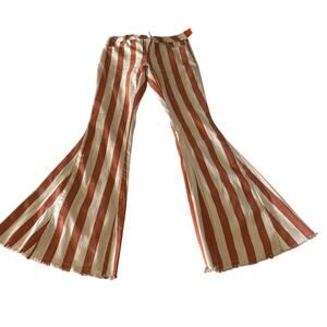 SZ L Wisteria Lane Striped Flare Jeans